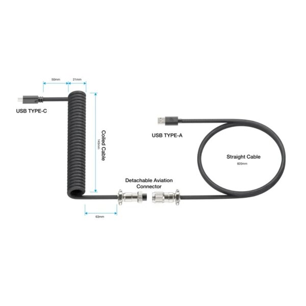 NEWSKILL CABLE COIL USB-C NEGRO NS-AC-COILC-N - Imagen 4