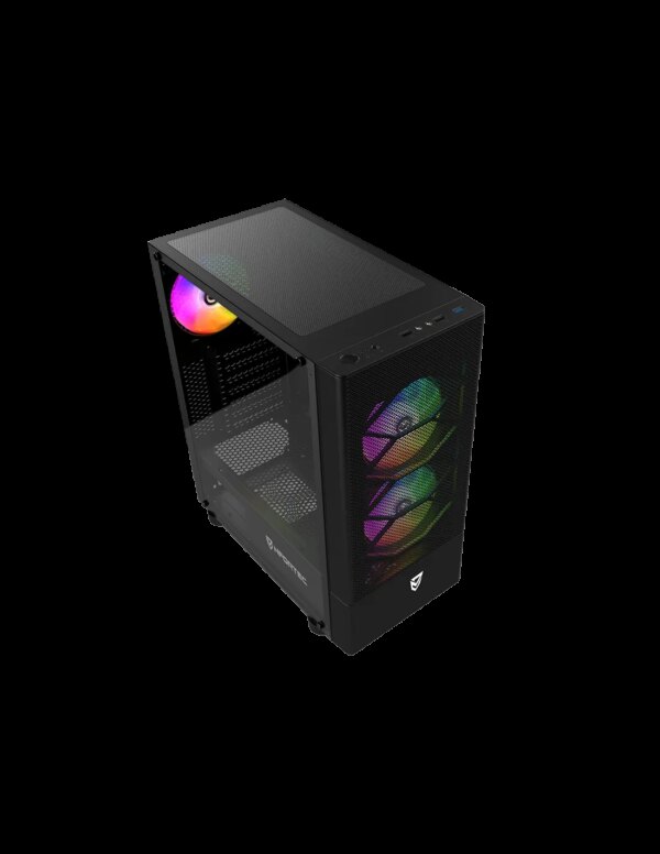 NFORTEC CAJA GAMING CRISTAL TEMPLADO CAELUM BLACK USB 3.0 RGB. NEGRO - Imagen 4