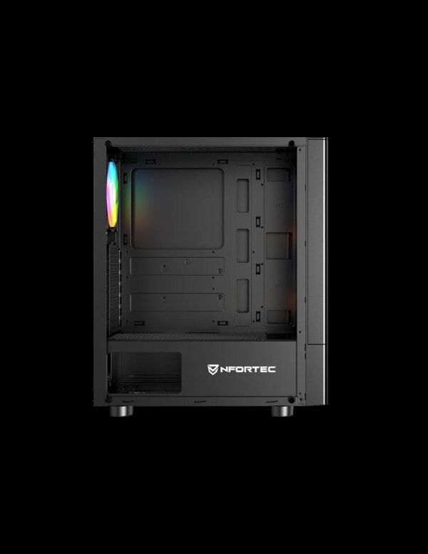 NFORTEC CAJA GAMING CRISTAL TEMPLADO CAELUM BLACK USB 3.0 RGB. NEGRO - Imagen 5