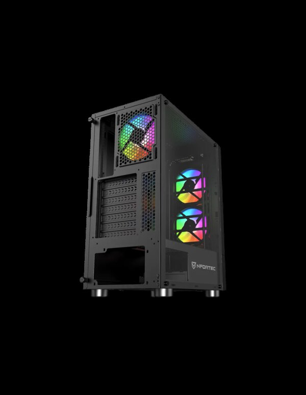 NFORTEC CAJA GAMING CRISTAL TEMPLADO CAELUM BLACK USB 3.0 RGB. NEGRO - Imagen 6