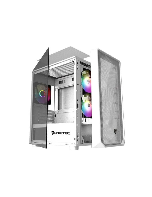 NFORTEC CAJA MICROATX GAMING CRISTAL TEMPLAD DYS WHITE. USB 3.0 RGB. BLANCO - Imagen 11