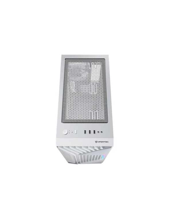NFORTEC CAJA GAMING CRISTAL TEMPLADO NERVIA WHITE. USB 3.0 A-RGB. BLANCO - Imagen 3