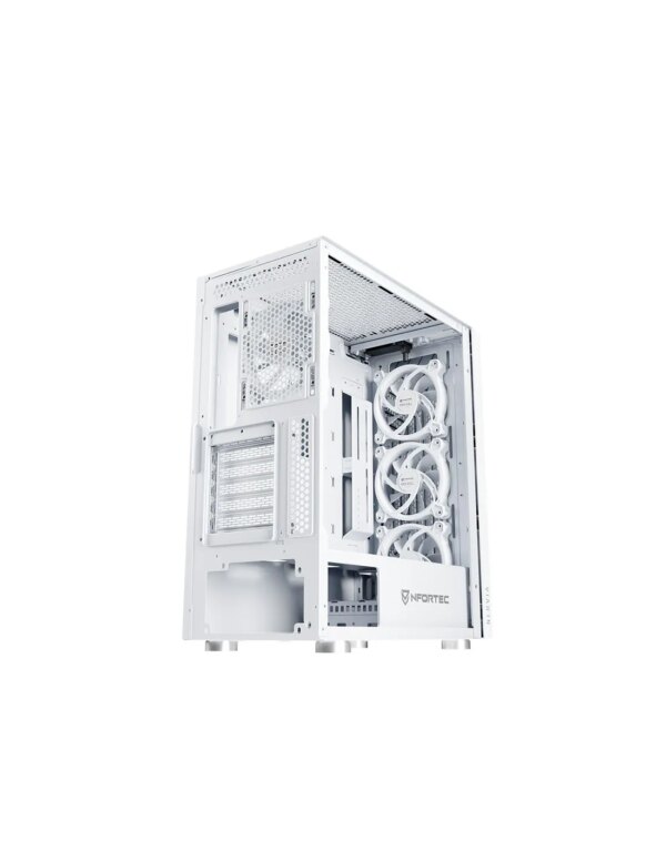 NFORTEC CAJA GAMING CRISTAL TEMPLADO NERVIA WHITE. USB 3.0 A-RGB. BLANCO - Imagen 6